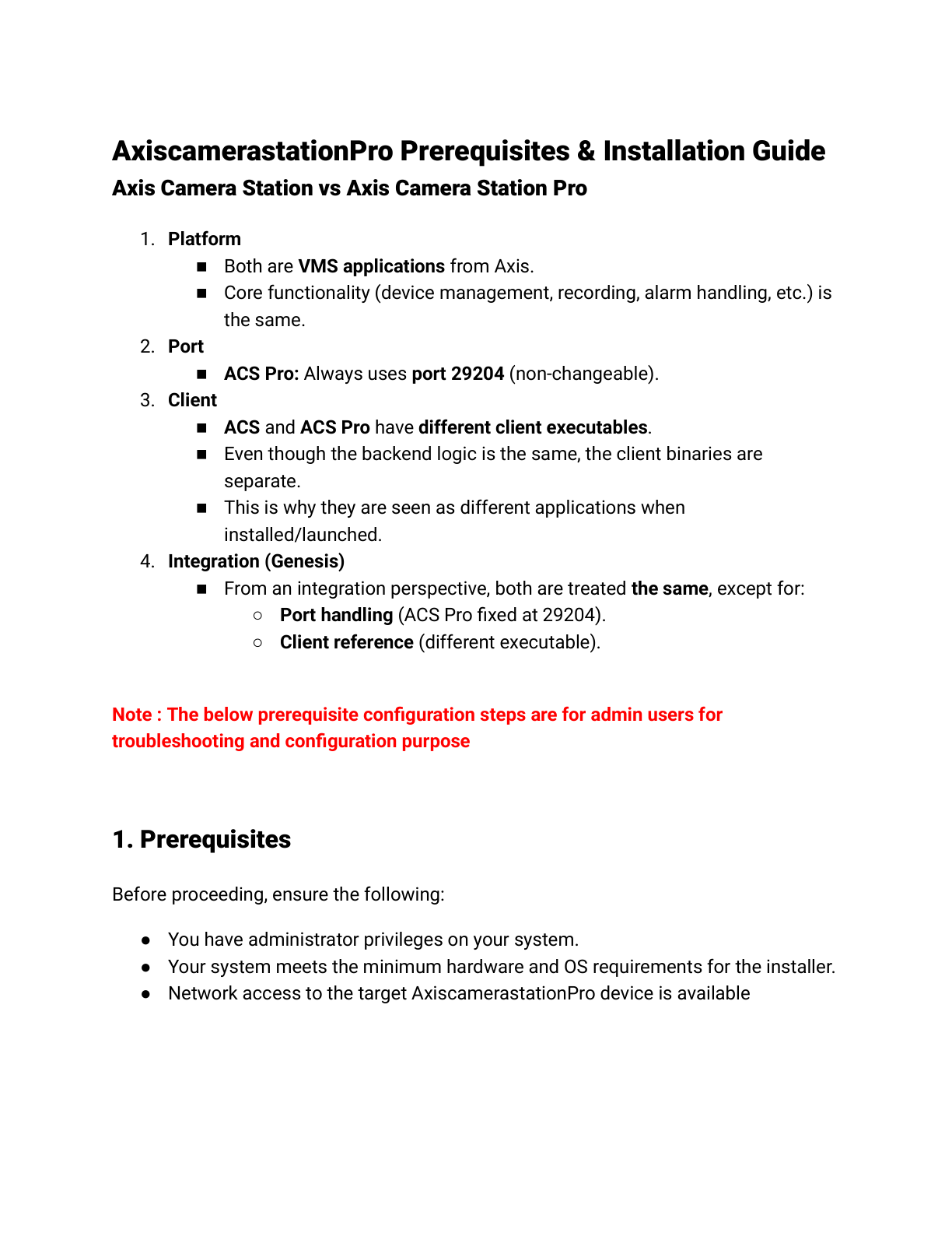 Camera Station Management Interface
