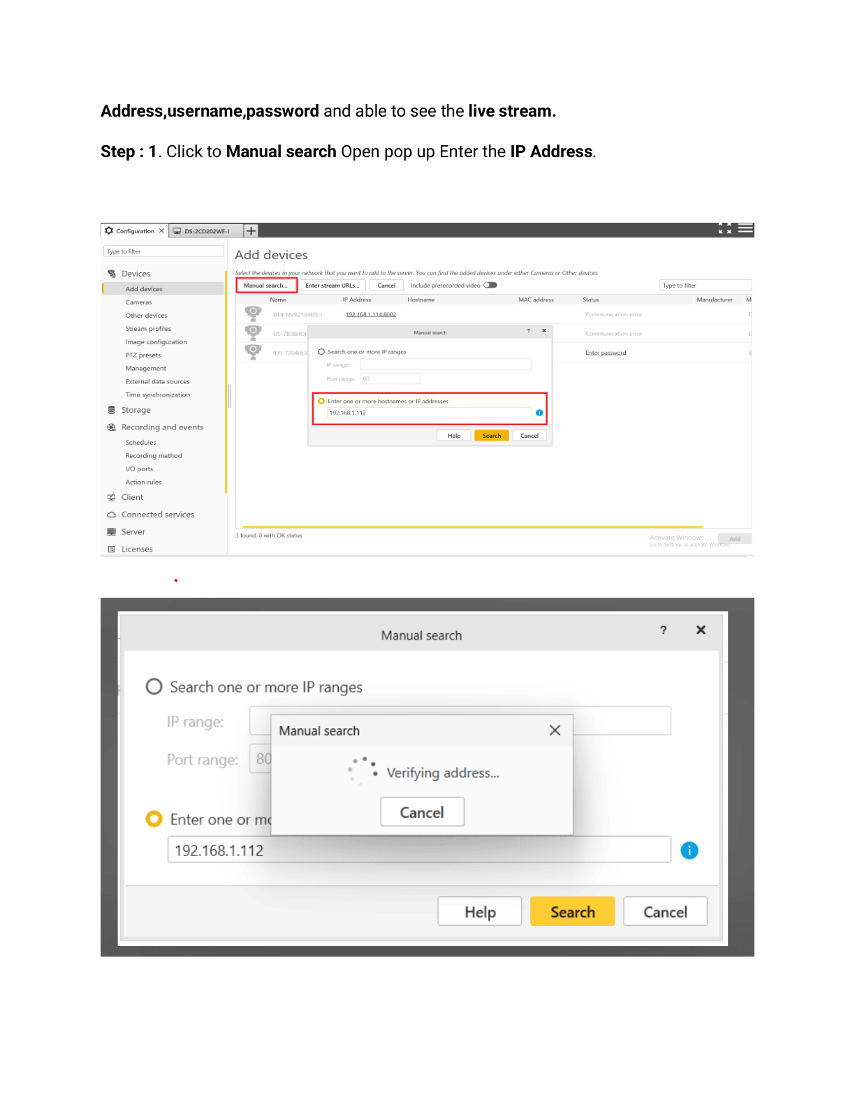 Camera Configuration